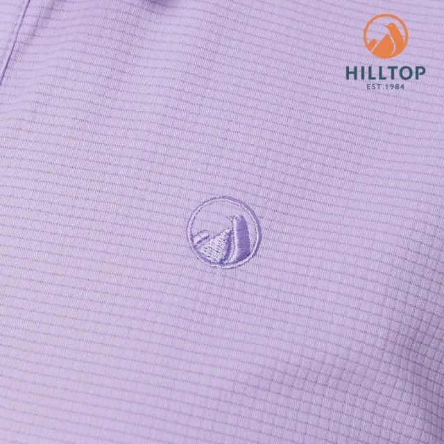 【Hilltop 山頂鳥】施華洛世奇縫釦POLARTEC POLO衫 女款 淺紫｜PS14XFJ1ECJ1