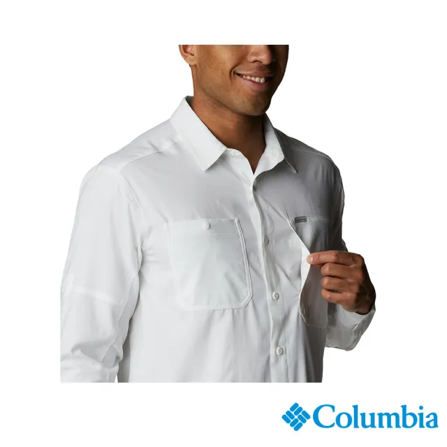 【Columbia 哥倫比亞 官方旗艦】男款- Silver Ridge UPF50快排長袖襯衫-白色(UAX16830WT / 2023春夏)