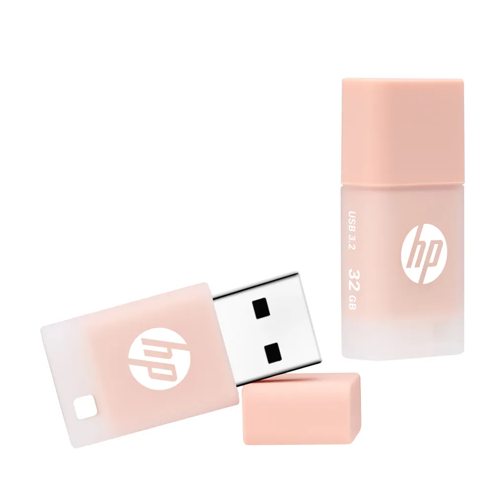 【HP 惠普】x768 32GB 迷你果凍隨身碟(裸粉橘)