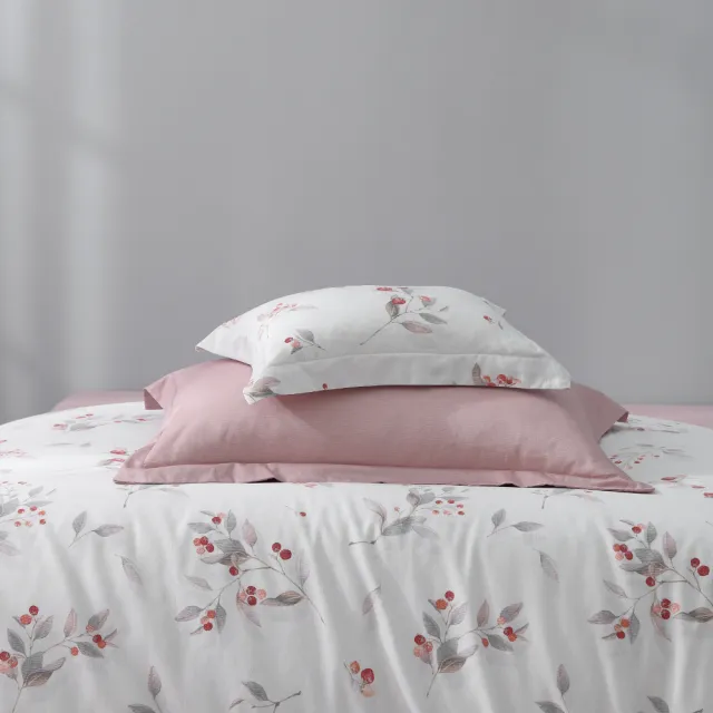 【IN-HOUSE】400織紗棉天絲兩用被床包組-銀白莓園(雙人)