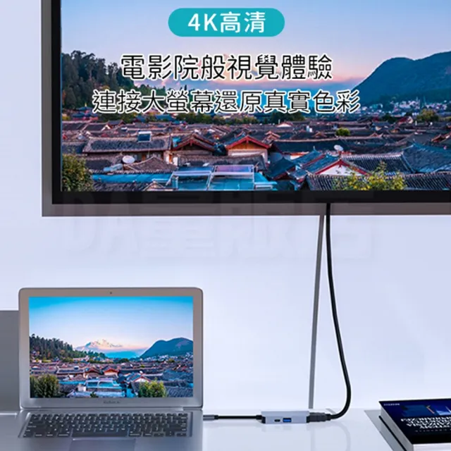 【DA】type-c 鋁合金 轉接器 PD充電 USB3.0 HDMI(三合一轉接器)