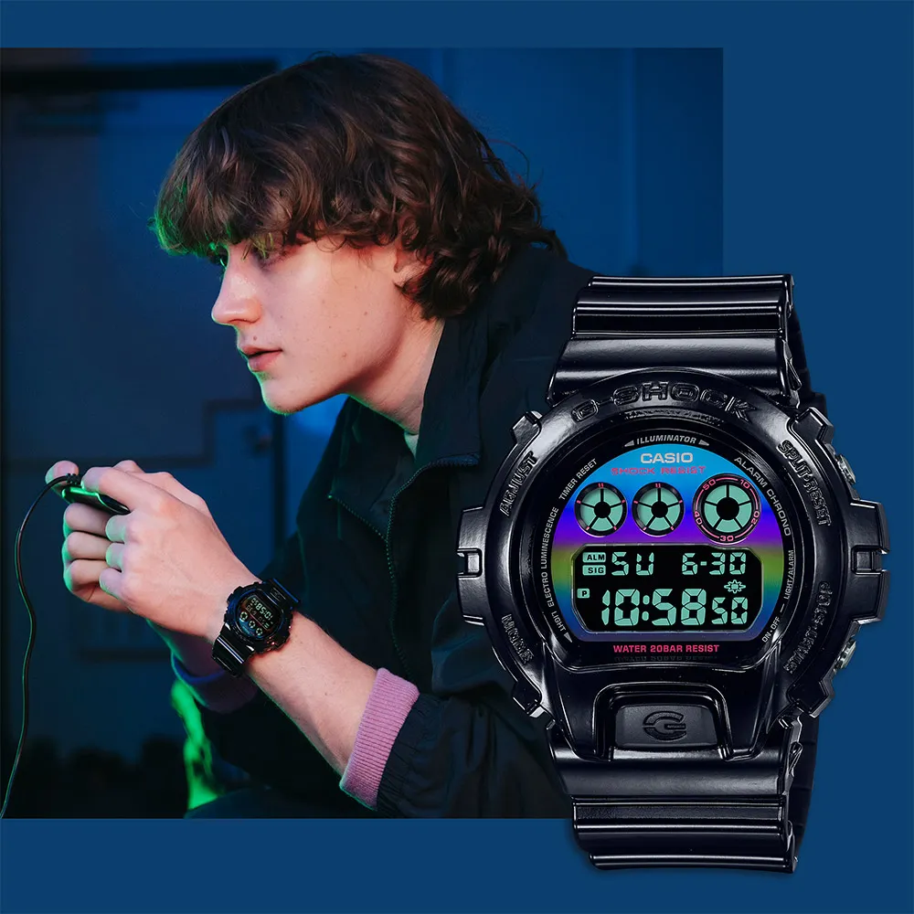 【CASIO 卡西歐】G-SHOCK AI 探索虛擬彩虹系列電子錶 送禮 禮物 推薦(DW-6900RGB-1)