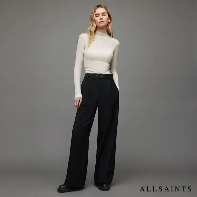 【ALLSAINTS】FRANCESCO RINA 天絲混紡貼身公羊頭骨高領上衣 WM298V(貼身版型)