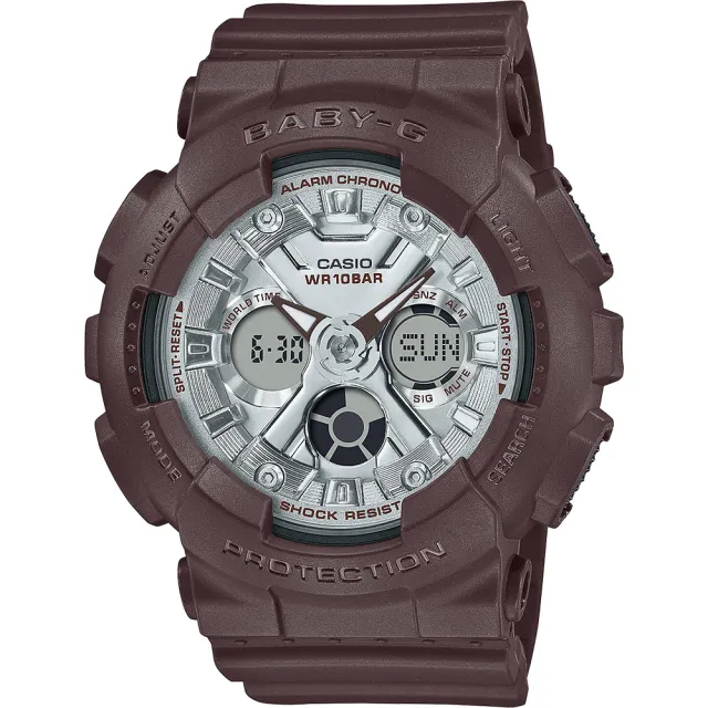 【CASIO 卡西歐】BABY-G 黑巧克力雙顯手錶 開學禮 送禮 推薦(BA-130SW-5A)