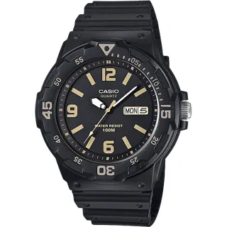 【CASIO 卡西歐】交換禮物  DIVER LOOK 潛水運動風手錶-黑  新年禮物(MRW-200H-1B3VDF)