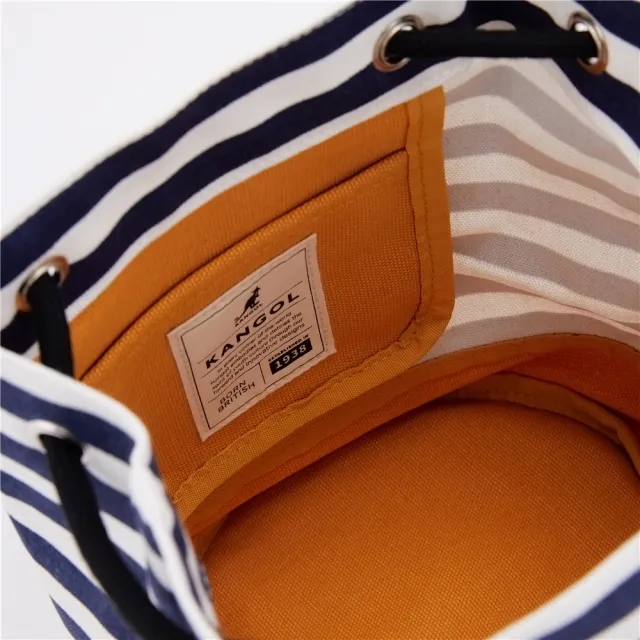 【KANGOL】雙11 側背包 帆布包 條紋 水桶包 包包(63251701-)