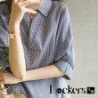 【Lockers 木櫃】春季格子七分燈籠袖襯衫 L112032705(襯衫 女襯衫 上衣 七分袖)