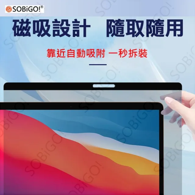 【SOBiGO!】MacBook Air 13 M1 磁吸抗藍光防窺片(A1932 A2179 A2337適用)