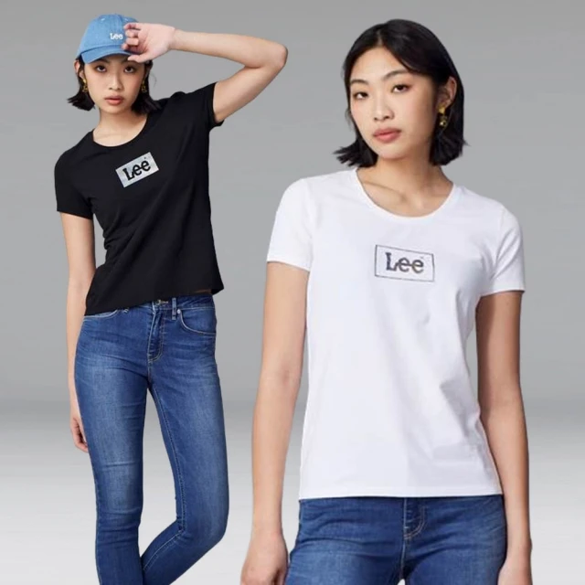 【Lee 官方旗艦】女裝 短袖T恤 / 閃色小LOGO 共2色 標準版型(LB302059K11 / LB302059K14)