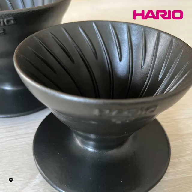 【HARIO】V60老岩泥02濾杯 1次燒 火山黑(手沖濾杯 錐形濾杯  一次燒 hario官方)