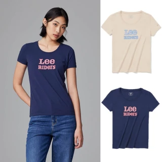 【Lee 官方旗艦】女裝 短袖T恤 / 鎖鏈繡 RIDERS LOGO 共2色 標準版型(LB30205897W / LB302058742)