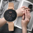 【NATURALLY JOJO】氣質時尚 三眼腕錶-玫瑰金X黑-34mm(JO96990-88R)