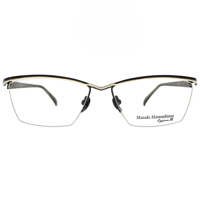 【Masaki 松島正樹】流線眉框 鈦光學眼鏡 TYPE S系列(黑 金#MFT5071 C4)