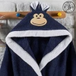 【SOLO 歐洲家居】兒童純棉可愛猴子造型連帽浴袍(藍色)