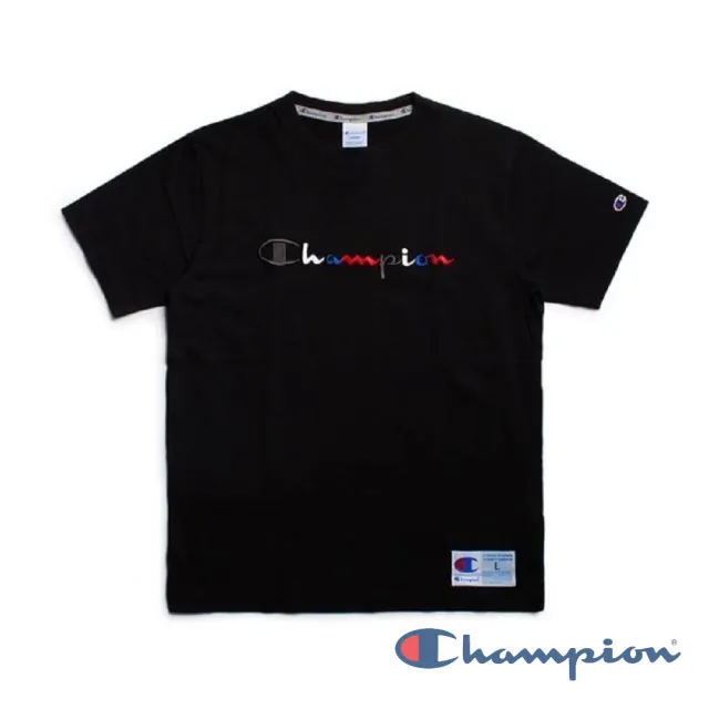 【Champion】官方直營-彩色草寫LOGO短袖上衣Tee-男(2色選擇)