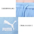 【PUMA】女休閒高腰短褲-針織 五分褲 歐規 馬卡龍藍白(53810093)