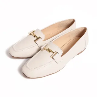 【KOKKO 集團】百搭馬弦釦造型微寬楦包鞋(白色)