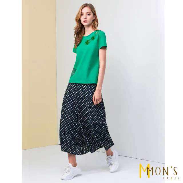 【MON’S】刺繡珠花璀綠上衣