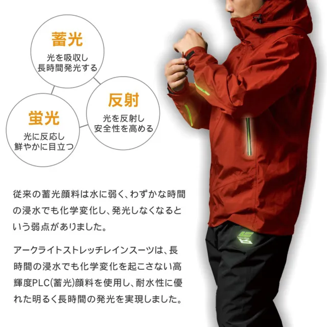 【日本製 MAKKU】輕量蓄光螢光雨衣 AS-300(釣魚雨衣 戶外雨衣 登山雨衣 短程騎車雨衣)