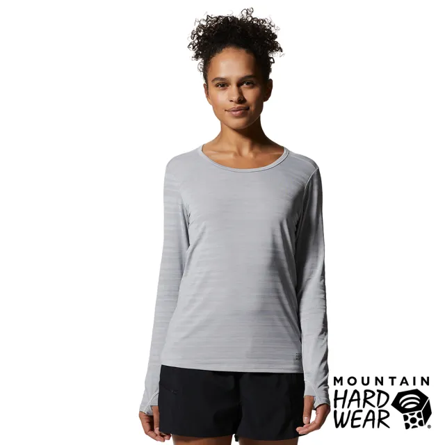 【Mountain Hardwear】Mighty Stripe Long Sleeve W 防曬條紋長袖排汗衣 女款 冰河 #2027941