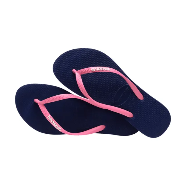 【havaianas 哈瓦仕】拖鞋 女鞋 夾腳拖 跳色 Slim Logo Pop Up 藍粉 4119787-2484W(哈瓦士)