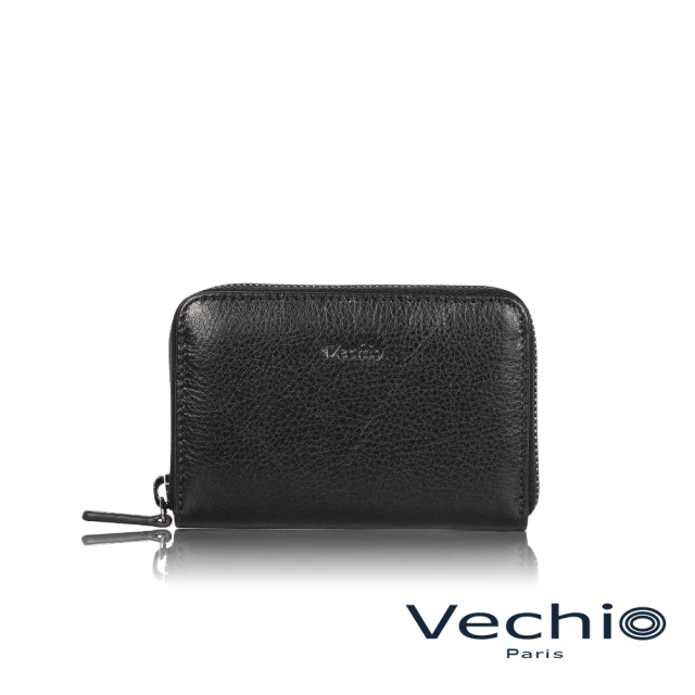 【VECHIO】台灣總代理 堅毅號 高型拉鍊零錢包-黑色(VE048W041BK)