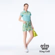 【KING GOLF】實體同步款-女款條紋檸檬印花休閒A字運動短裙/高爾夫球裙(綠色)