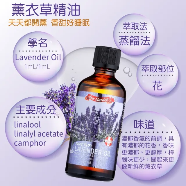 【Ausgarden 澳維花園】經典薰衣草精油100ml(天然精油 經典薰衣草首選)