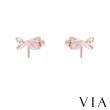 【VIA】白鋼耳釘 蜻蜓耳釘/昆蟲系列 縷空精緻蜻蜓造型白鋼耳釘(玫瑰金色)