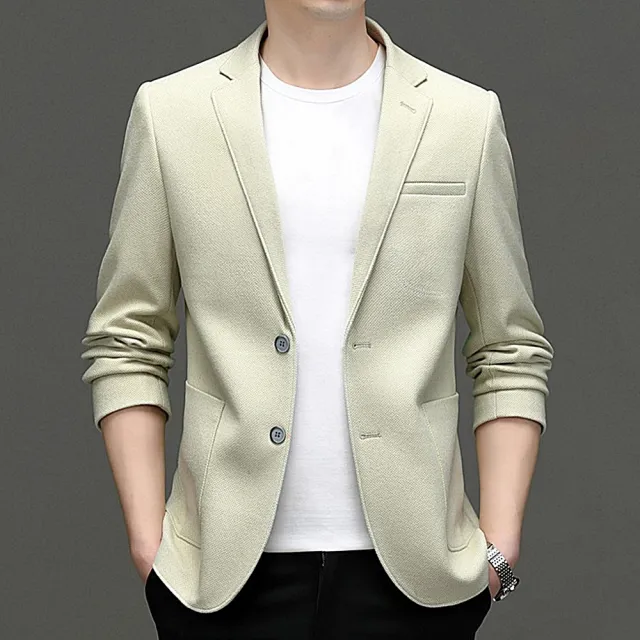 【米蘭精品】現貨+預購 西裝外套休閒西服(彈力垂感防曬春秋男外套父親節禮物3色74eb1)