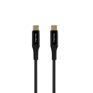 【Meet Mind】USB-C to USB-C 100W 漁網編織強化快速充電傳輸線1.2M-鍍金版