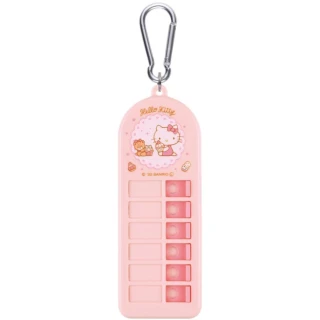 【小禮堂】Hello Kitty 兒童書包備忘鑰匙圈 - 粉杯子蛋糕款(平輸品)