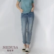 【MEDUSA 曼度莎】現貨-ICare高彈性毛邊反摺牛仔褲（M-2L）｜女長褲 高彈性 加大尺碼(112-32192)