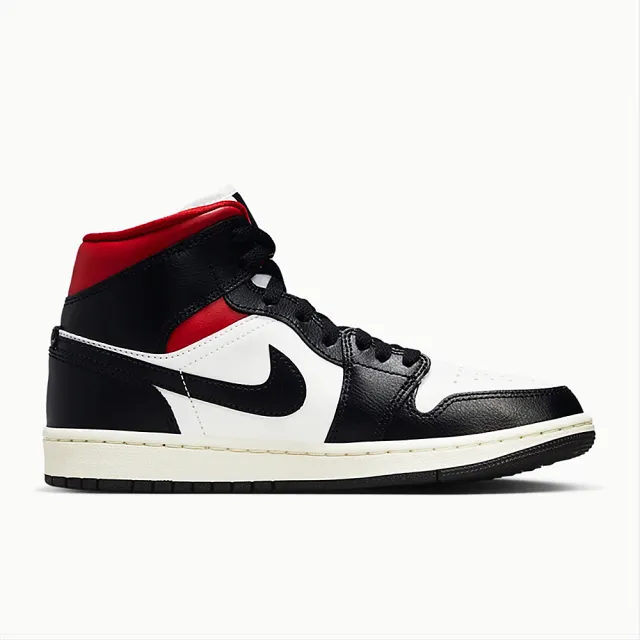 NIKE 耐吉】W NIKE AIR JORDAN 1 MID GYM RED 奶油底白黑紅中筒女鞋