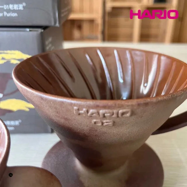 【HARIO】V60老岩泥01濾杯 5次燒(濾杯 手沖濾杯 錐形濾杯 台灣製 VDCR-01-BR5 情人節 禮物 尾牙)