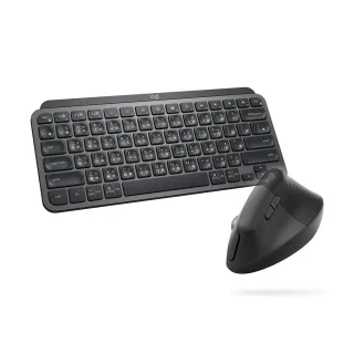 【Logitech 羅技】鍵鼠組 Lift 人體工學垂直滑鼠 + MX Keys Mini無線鍵盤(石墨灰)