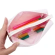 【小禮堂】Sanrio大集合 皮質方型雙層筆袋 - 粉紫疊疊樂款(平輸品)