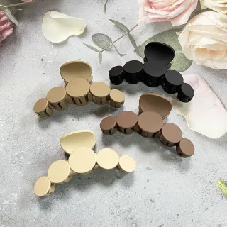 【卡樂熊】簡約磨砂圓形造型髮夾/抓夾(鯊魚夾)