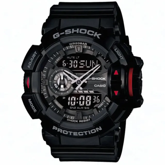 【CASIO 卡西歐】G-SHOCK 街頭時尚雙顯手錶 雙11 送禮(GA-400-1B)