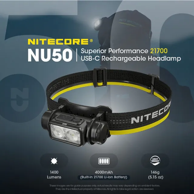 【NITECORE】錸特光電 NU50 1400流明(輕量化21700 高亮可充電 頭燈 登山 紅光 IP68 防水 工作頭燈)