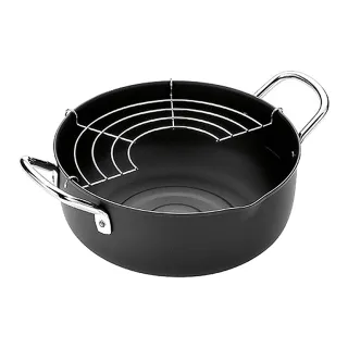 【YOKOYAMA】燕熟之技 日本製天婦羅雙耳油炸鍋 20cm IH爐可用 燕三條(附半月網 / 不挑爐具)