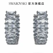 【SWAROVSKI 官方直營】SWAROVSKI 施華洛世奇 Matrix 大圈耳環 長方形切割  灰色  鍍黑鉻色 交換禮物