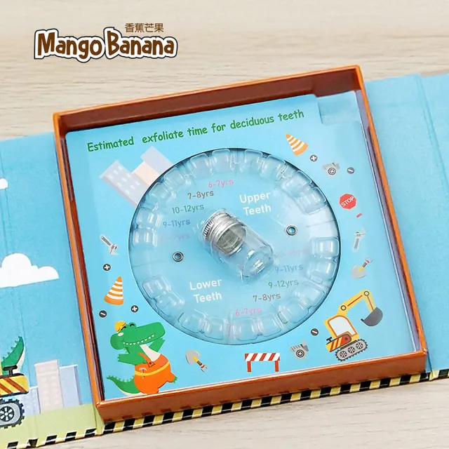 【Mangobanana】乳牙收藏盒 - 鱷魚工程隊 英文版(乳牙盒、乳牙收藏盒、乳牙保存盒)