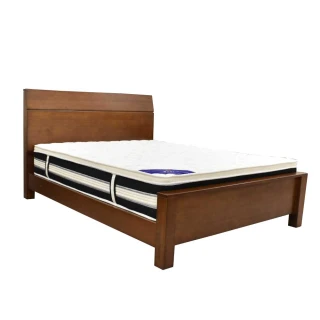 【IHouse】熊讚 全實木床架+舒適獨立筒床墊 雙人5尺
