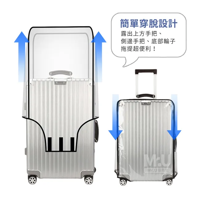 【Mr.U 優先生】透明行李箱 防水保護套 包邊升級款(行李箱套 防塵套 旅行用品 收納袋)