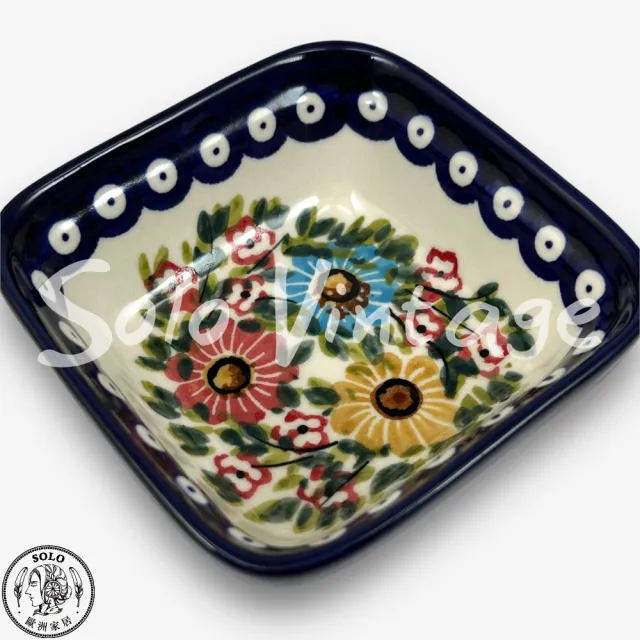 【SOLO 波蘭陶】波蘭製 WR 波蘭陶 11.5CM 方深碗 中世紀花園系列