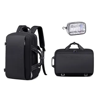 【PUSH!】戶外休閒用品新款雙肩背包17寸筆記型電腦商務通勤防潑水背包 手提公事包(手提公事包 U71)