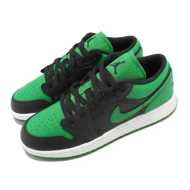 NIKE 耐吉】休閒鞋Air Jordan 1 Low GS 女鞋大童鞋黑綠AJ1 Lucky Green