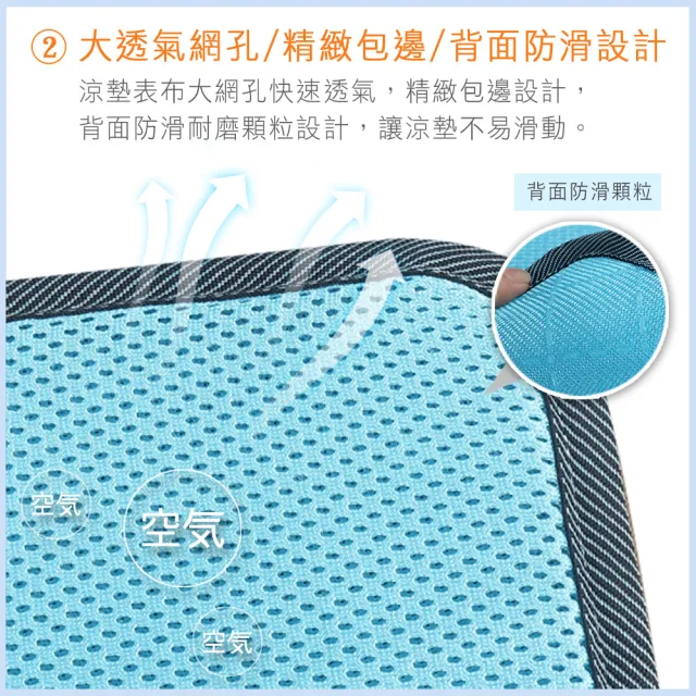 【BELLE VIE】台灣製 6D氣對流透氣涼墊-2人座墊/坐墊/沙發墊/椅墊/辦公座墊(50X100cm)