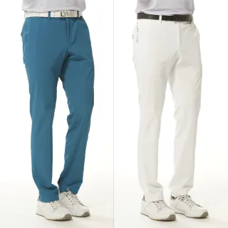 【Lynx Golf】korea男款韓國進口商品造型褲耳後袋配色設計運動風格平口休閒長褲(二色)